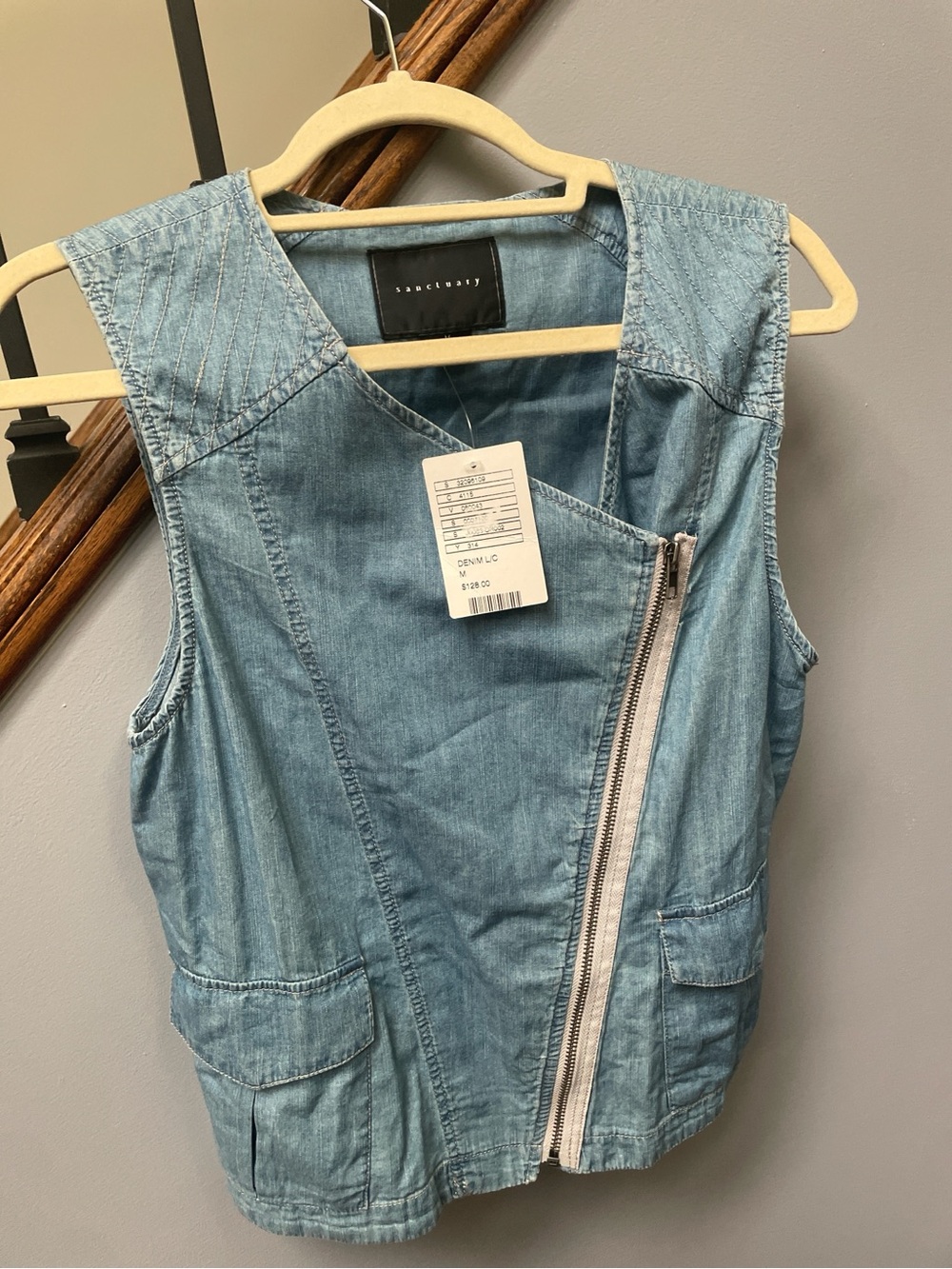 Sanctuary Light Blue Denim Jacket Vest